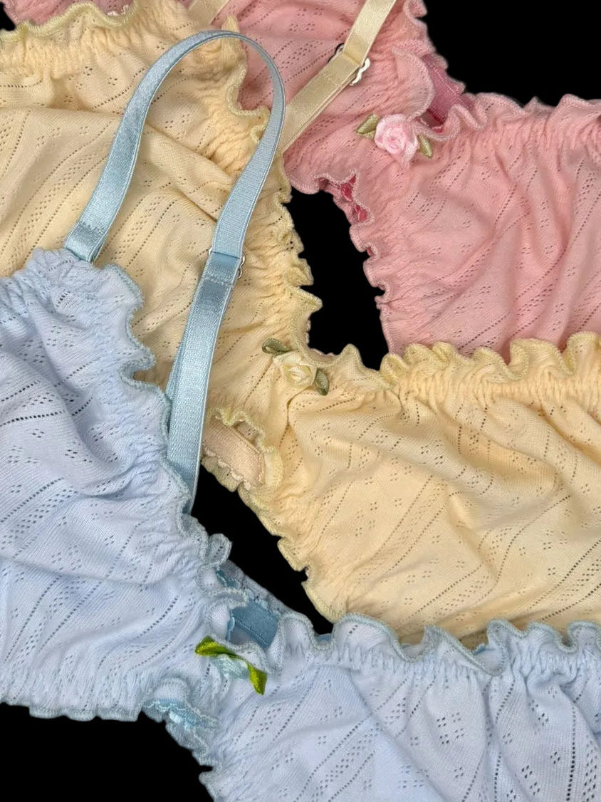 Trío ruffle tops pastel