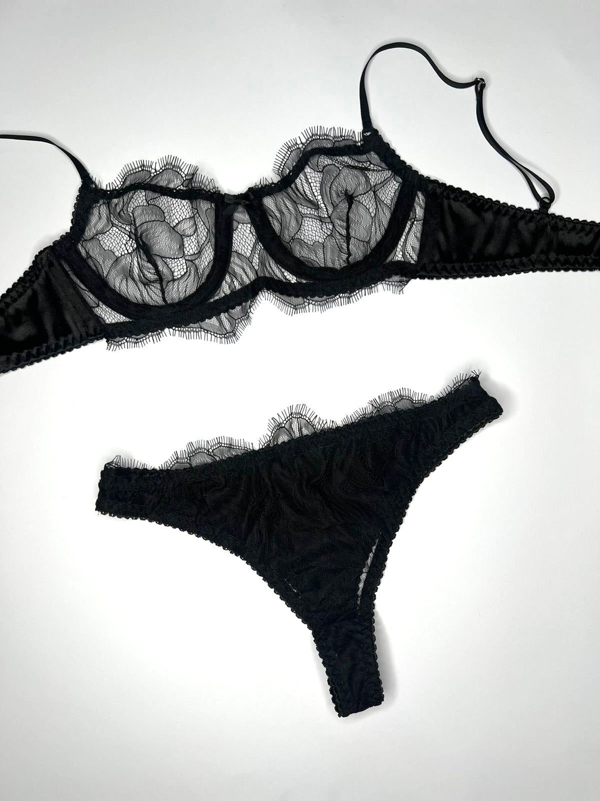 Lace and satin set