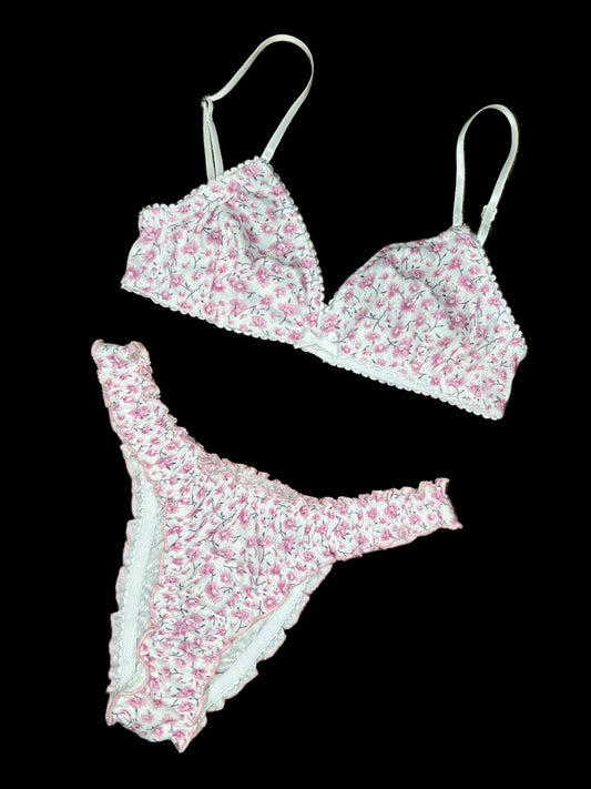 Trío flores algodón