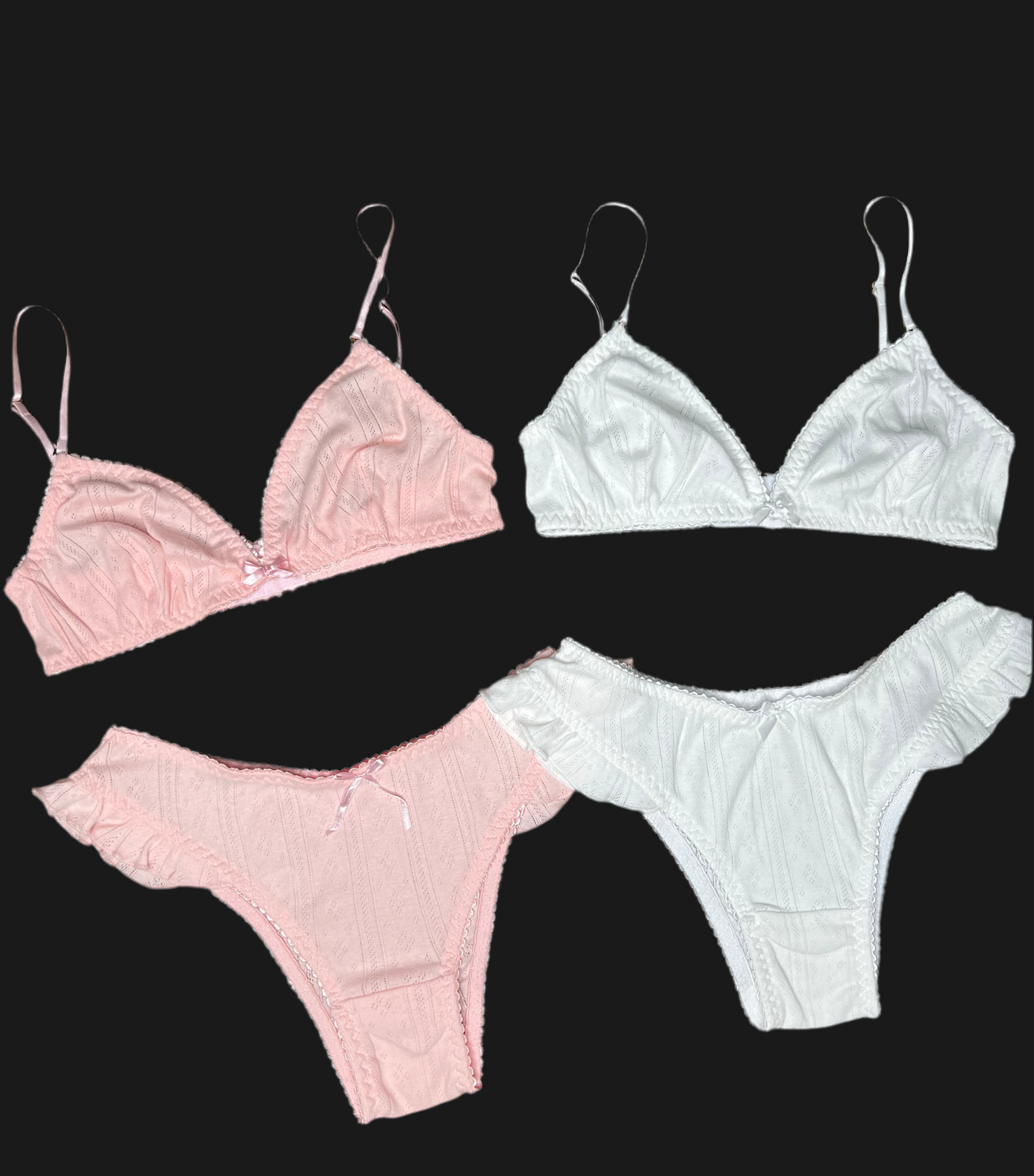 Dúo sets orquídea rosa y blanco