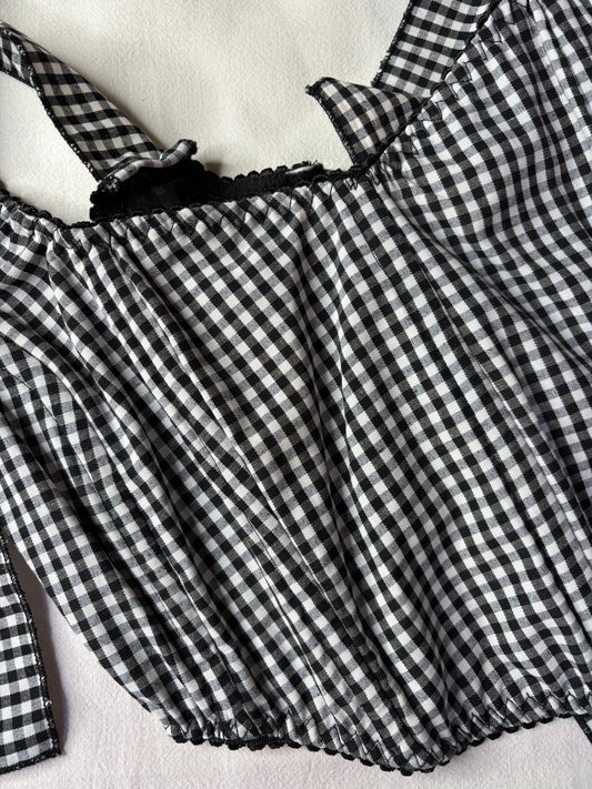 Corset vichy negro