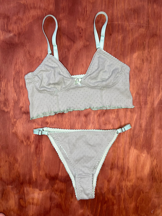 Green pointelle set