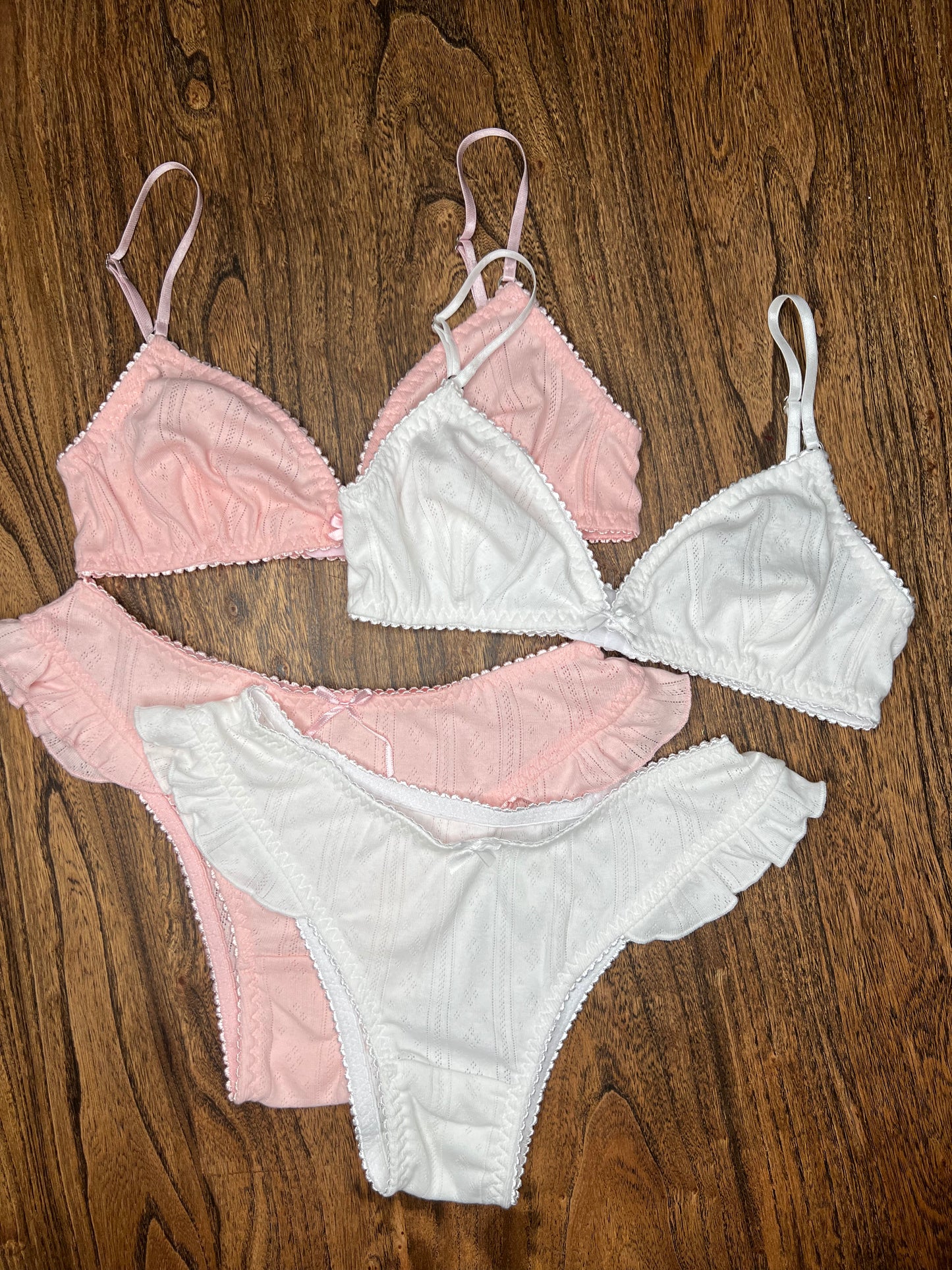 Dúo sets orquídea rosa y blanco