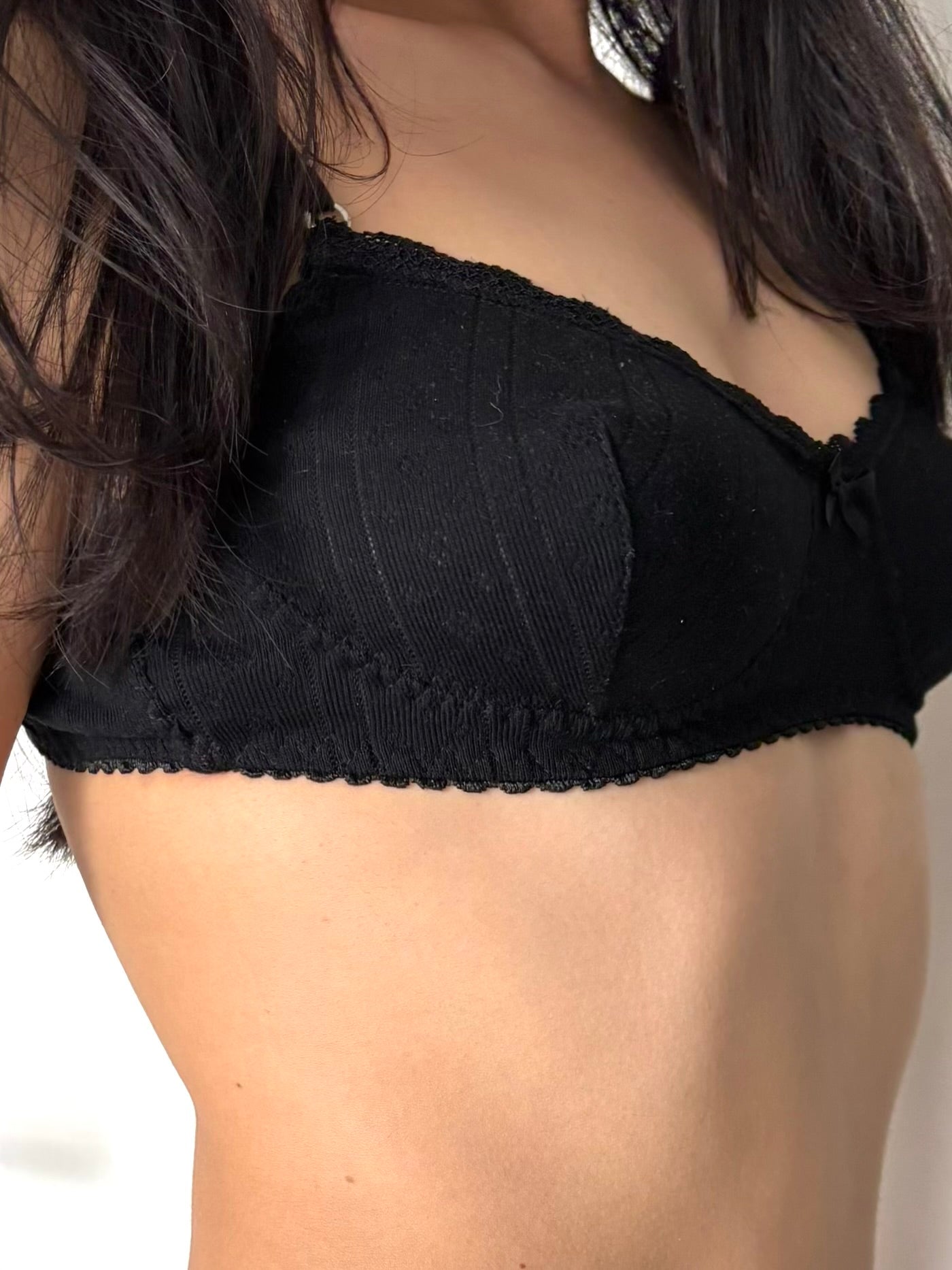 Set arco falso pointelle negro