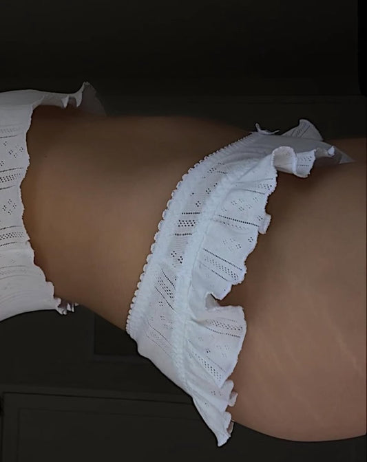 Cotton pantyhose with frills