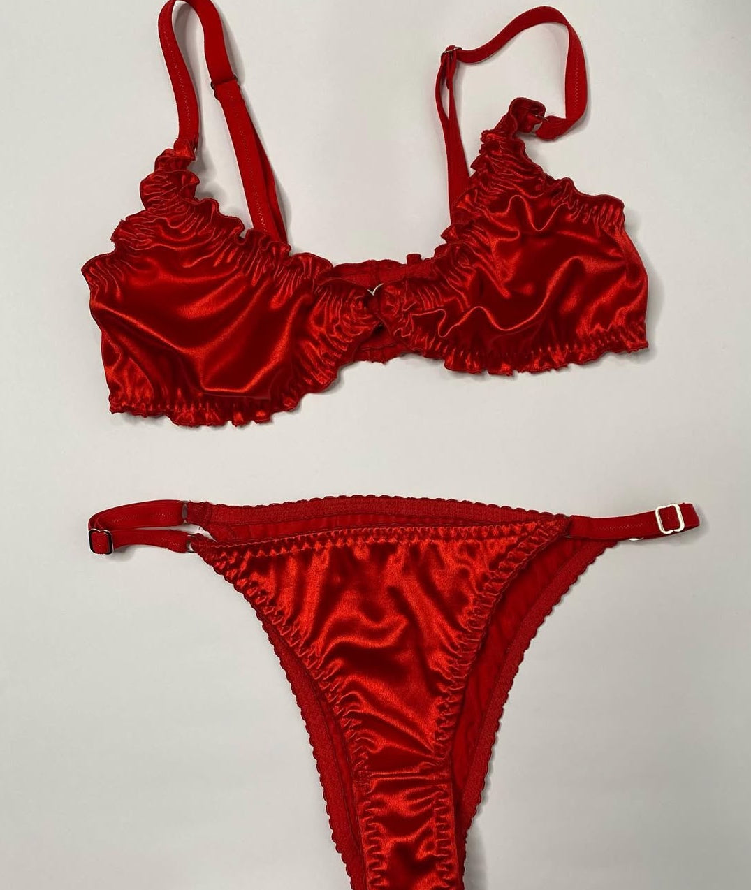 Red satin set
