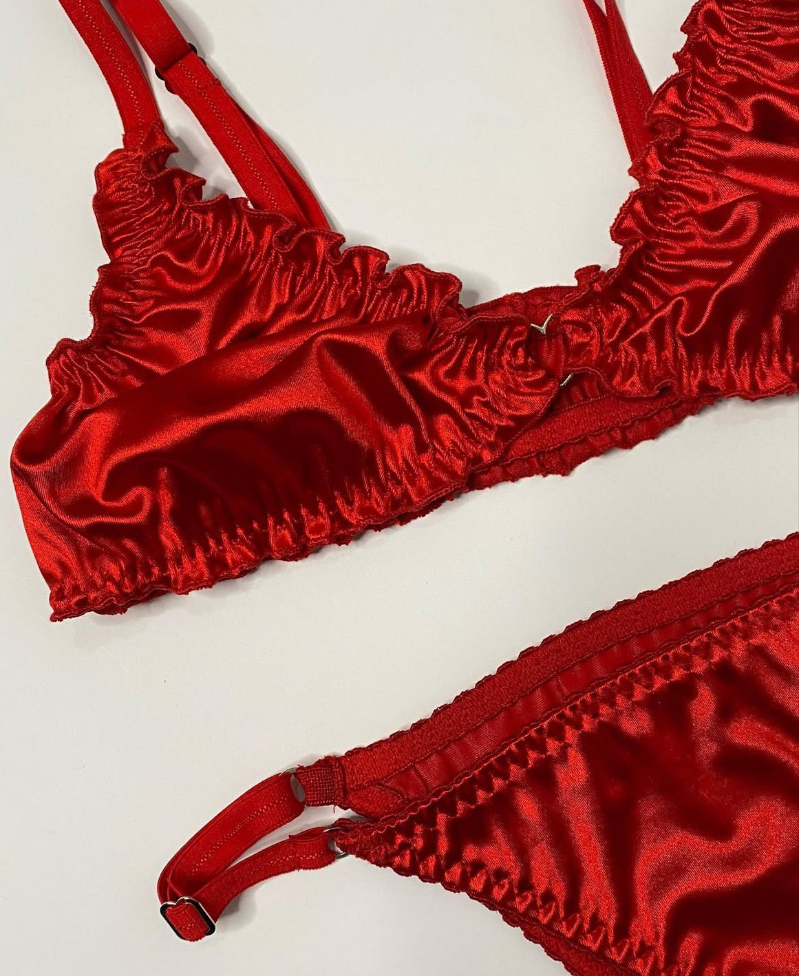 Red satin set
