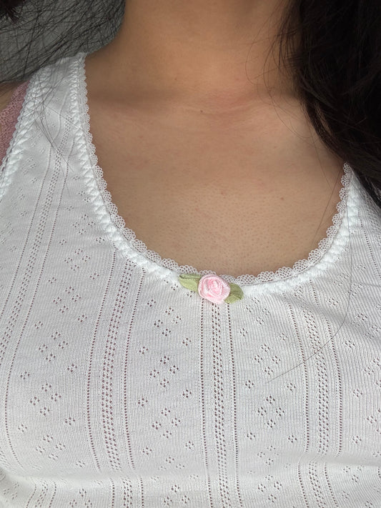 Camiseta algodón con rosa