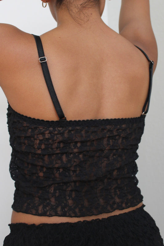 Camiseta encaje negro