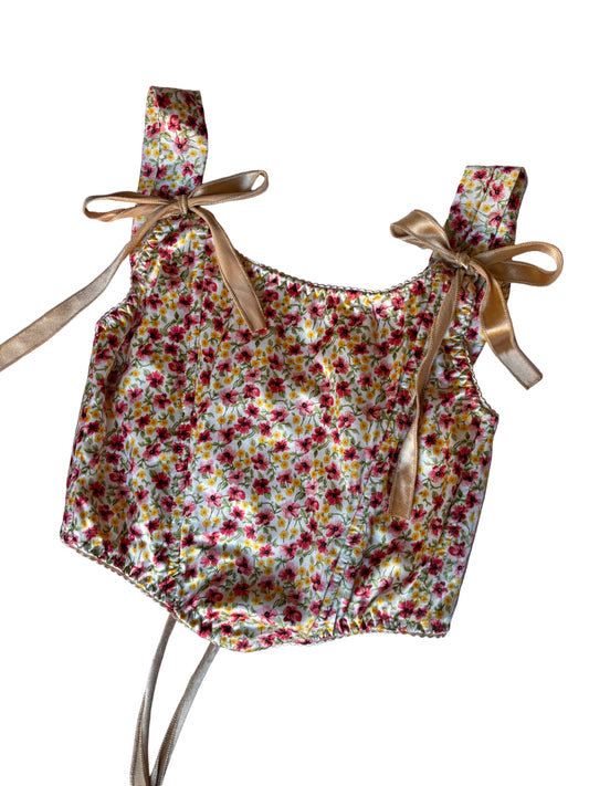 Corset amarillo satén