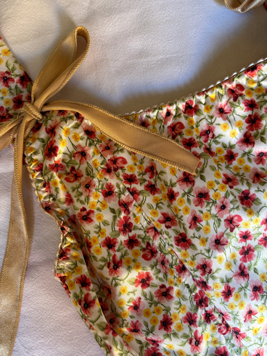 Corset amarillo satén