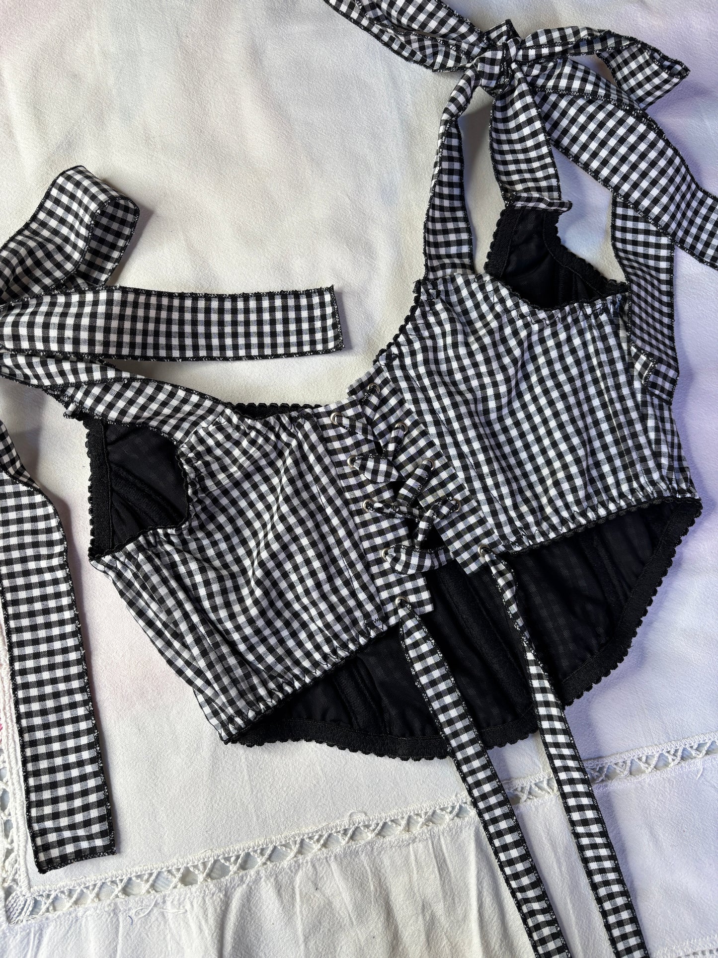 Corset vichy negro