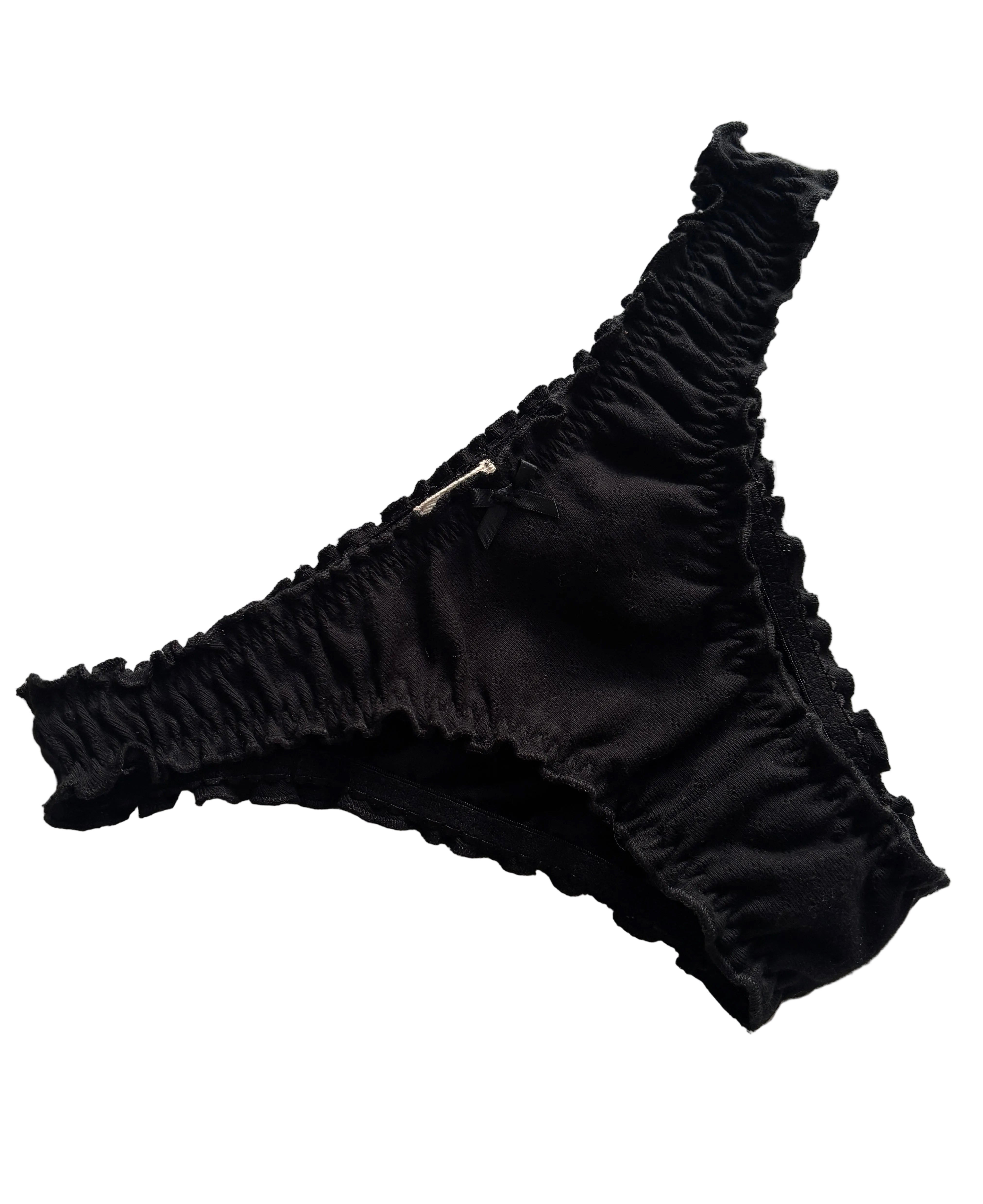 Panty ruffle negra – 1wetdreamz