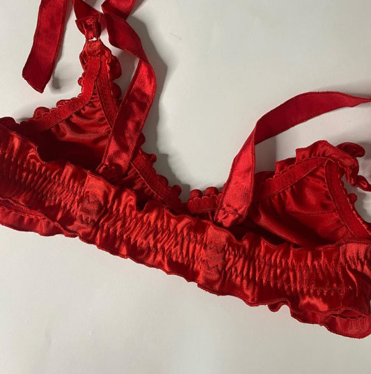 Top satén rojo