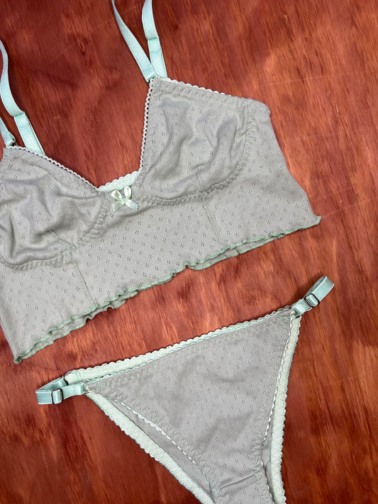 Green pointelle set