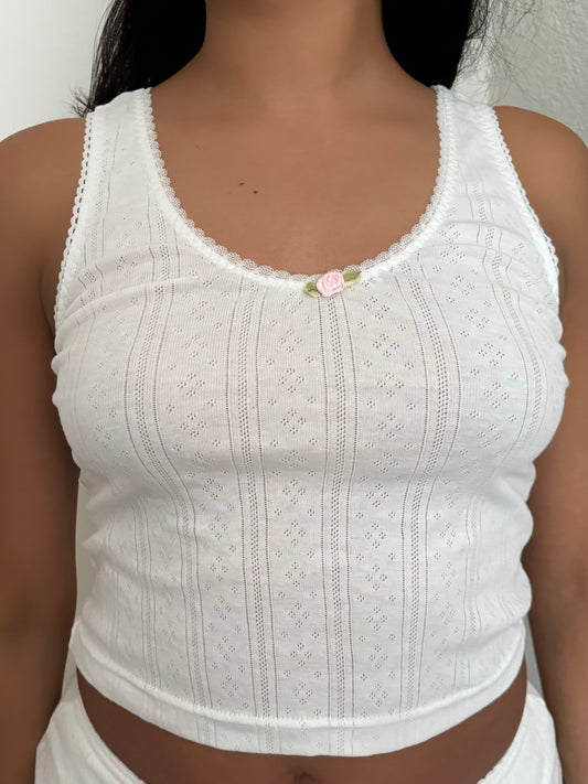 Camiseta algodón con rosa
